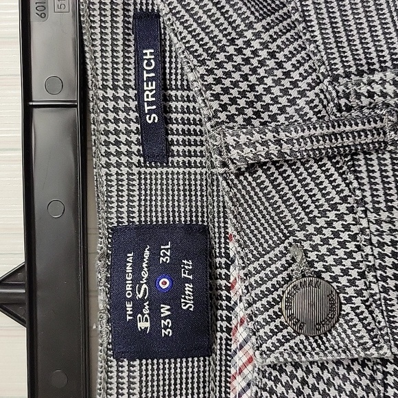 Ben Sherman Black and White Houndstooth Pants, Men's Sz 33 X 32 - Picture 3 of 6